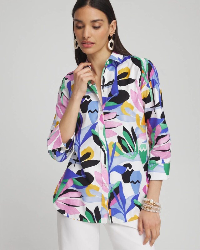 No Iron Stretch Tropical Shirt